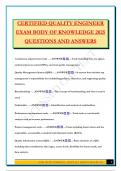 CERTIFIED QUALITY ENGINEER EXAM BODY OF KNOWLEDGE 2025 QUESTIONS AND ANSWERS