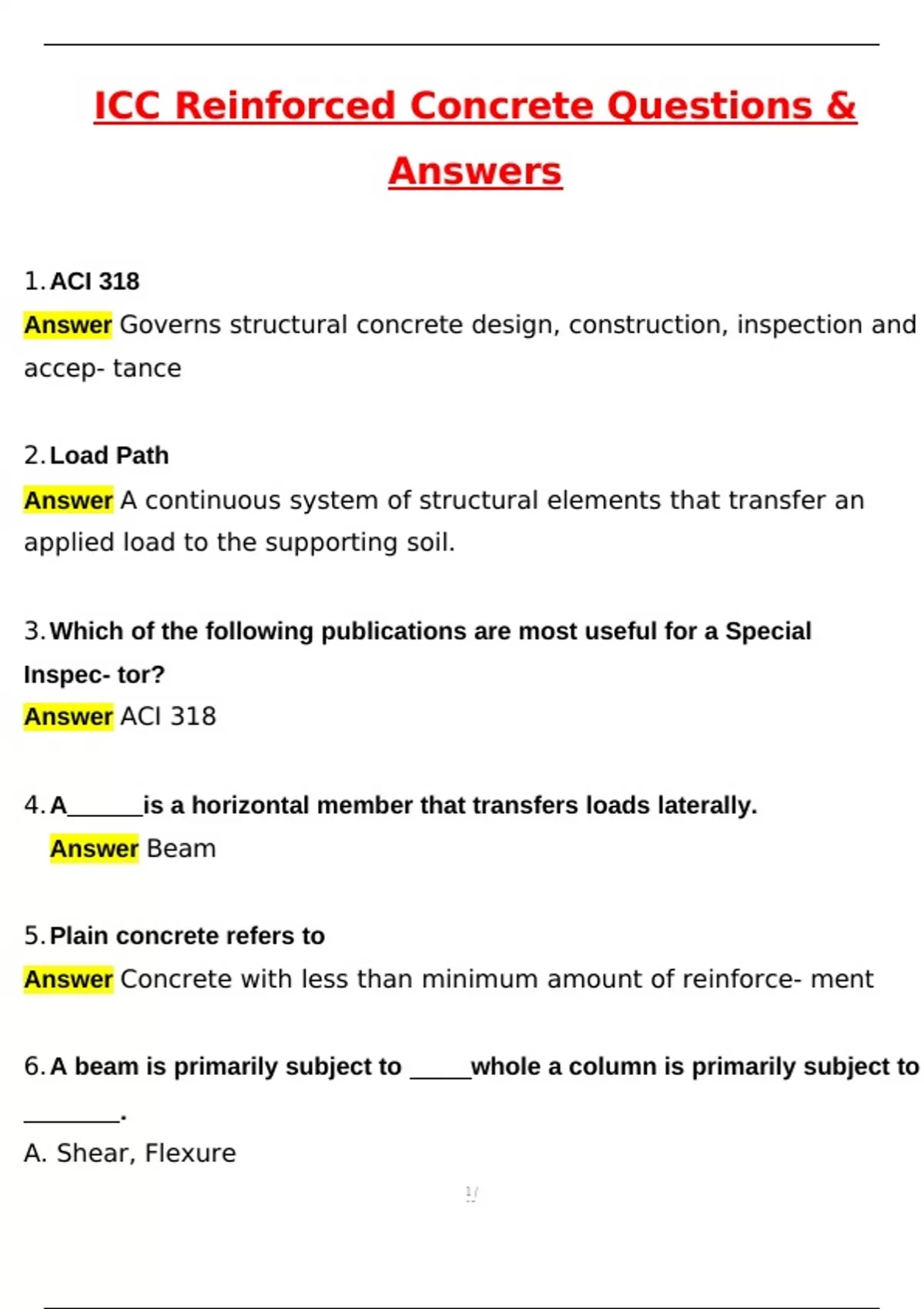 ICC Reinforced Concrete 2025 Questions With Complete Solutions Newest 8393509 1200 1700.webp