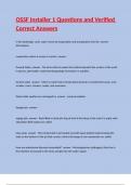 OSSF Installer 1 Questions and Verified Correct Answers