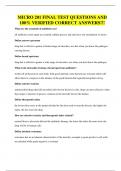 MICRO 201 FINAL TEST QUESTIONS AND 100&percnt; VERIFIED CORRECT ANSWERS&excl;
