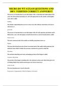 MICRO 201 WT 4 EXAM QUESTIONS AND 100&percnt; VERIFIED CORRECT ANSWERS&excl;&excl;