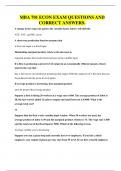 MBA 701 ECON EXAM QUESTIONS AND CORRECT ANSWERS