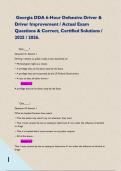Georgia DDA 6-Hour Defensive Driver & Driver Improvement &sol; Actual Exam Questions & Correct&comma; Certified Solutions &sol; 2025 &sol; 2026&period;      
