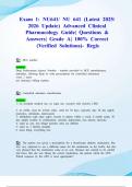 Exam 1&colon; NU641&sol; NU 641 &lpar;Latest 2025&sol; 2026 Update&rpar; Advanced Clinical Pharmacology Guide&vert; Questions & Answers&vert; Grade A&vert; 100&percnt; Correct &lpar;Verified Solutions&rpar;- Regis