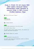 Exam 3&colon; NU641&sol; NU 641 &lpar;Latest 2025&sol; 2026 Update&rpar; Advanced Clinical Pharmacology Guide&vert; Questions & Answers&vert; Grade A&vert; 100&percnt; Correct &lpar;Verified Solutions&rpar;- Regis