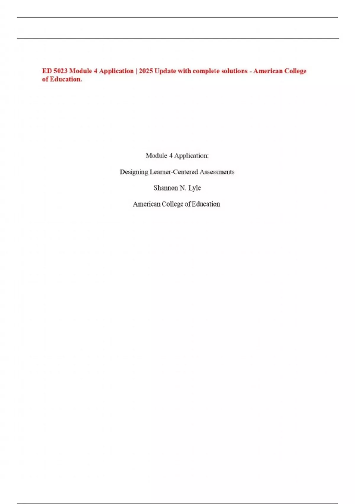 ED 5023 Module 4 Application | 2025 Update with complete solutions ...