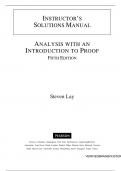 Analysis With an Introduction to Proof &lpar;5th Edition&rpar; by Steven Lay &ndash; Complete Solutions Manual for All Chapters