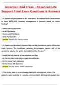 American Red Cross - &lpar;ALS&rpar; Advanced Life Support Final Exam Actual 2025 Questions With Complete Solutions Newest Version 2025 &sol; 2026 Update