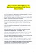 NHA Pharmacy Tech Practice Test Questions And Answers With Correct Solutions 2025