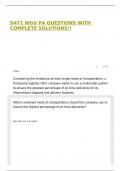 D471 WGU PA QUESTIONS WITH COMPLETE SOLUTIONS&excl;&excl;
