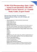 NURS 5334 Pharmacology Quiz 1 2025 &ndash; Actual Exam Questions with 100&percnt; Verified Correct Answers &vert; A&plus; Graded Study Guide &vert; Expert-Tested