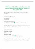 CWB Level 2 Closed Book Actual Questions And Correct Answers &lpar;Verified Answers&rpar; &vert; Graded A&plus; &vert; New Update 2025