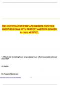RMA CERTIFICATION PREP AAH WEBSITE PRACTICE QUESTIONS EXAM WITH CORRECT ANSWERS GRADED A&plus; 100&percnt; VERIFIED&period;