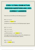 COEN 12 FINAL EXAM ACTUAL 2025&sol;2026 QUESTIONS AND 100&percnt; CORRECT ANSWERS