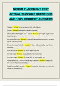 NCSSM PLACEMENT TEST ACTUAL 2025&sol;2026 QUESTIONS AND 100&percnt; CORRECT ANSWERS