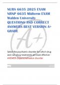 NURS 6635 2025 EXAM  NRNP 6635 Midterm EXAM  Walden University  QUESTIONS AND CORRECT  ANSWERS BEST VERSION A&plus;  GRADE  