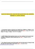 ELEVATOR MECHANIC EXAM REVIEW QUESTIONS AND ANSWERS GRADED A&plus; LATEST UPDATE&period;