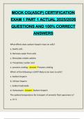 MOCK CG&lpar;ASCP&rpar; CERTIFICATION EXAM 1 PART 1 ACTUAL 2025&sol;2026 QUESTIONS AND 100&percnt; CORRECT ANSWERS