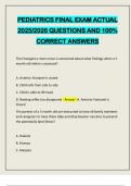 PEDIATRICS FINAL EXAM ACTUAL 2025&sol;2026 QUESTIONS AND 100&percnt; CORRECT ANSWERS
