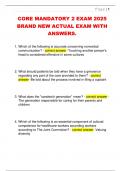 CORE MANDATORY 2 EXAM 2025  BRAND NEW ACTUAL EXAM WITH  ANSWERS&period;
