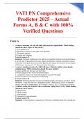 VATI PN Comprehensive Predictor 2025 &ndash; Actual Forms A&comma; B & C with 100&percnt; Verified Questions