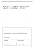 WGU D583 - FOUNDATIONS IN PUBLIC HEALTH &lpar;CORRECTLY&rpar; SOLVED&excl;&excl;