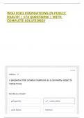 WGU D583 FOUNDATIONS IN PUBLIC HEALTH &vert; 173 QUESTIONS &vert; WITH COMPLETE SOLUTIONS&excl;&excl;