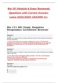 BIO 151 &ndash; Module 6 Exam &vert; Reviewed Questions with Correct Answers &vert; Latest 2025&sol;2026 &vert; Graded A&plus;