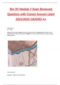 Bio 151 Module 7 Exam Reviewed  Questions with Correct Answers Latest  2025&sol;2025 GRADED A&plus; 