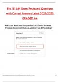 Bio 151 M4 Exam Reviewed Questions  with Correct Answers Latest 2025&sol;2025  GRADED A&plus;