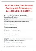 Bio 151 Module 4 Exam Reviewed  Questions with Correct Answers  Latest 2025&sol;2025 GRADED A&plus;