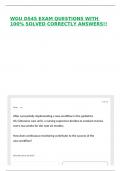 WGU D545 EXAM QUESTIONS WITH 100&percnt; SOLVED CORRECTLY ANSWERS&excl;&excl;