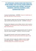 PA APPRAISER LICENSE EXAM AND PRACTICE  EXAM NEWEST 2025 ACTUAL EXAM COMPLETE  200 QUESTIONS AND CORRECT DETAILED  ANSWERS &lpar;VERIFIED ANSWERS&rpar; &vert;100&percnt;  GUARANTEED PASS&excl;&excl; 