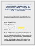 AWS CERTIFIED MACHINE LEARNING ENGINEER ASSOCIATE  PRACTICE EXAMS MLA-CO1 EXAM BANK NEWEST 2025  ACTUAL EXAM WITH COMPLETE 110 QUESTIONS AND  CORRECT DETAILED ANSWERS &lpar;VERIFIED ANSWERS&rpar; ALREADY  GRADED A&plus; &vert; GUARANTEED PASS 