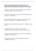 TDLR Cosmetology Written State Board Exam QUESTION AND ANSWERS UPDATED 2025 LATEST