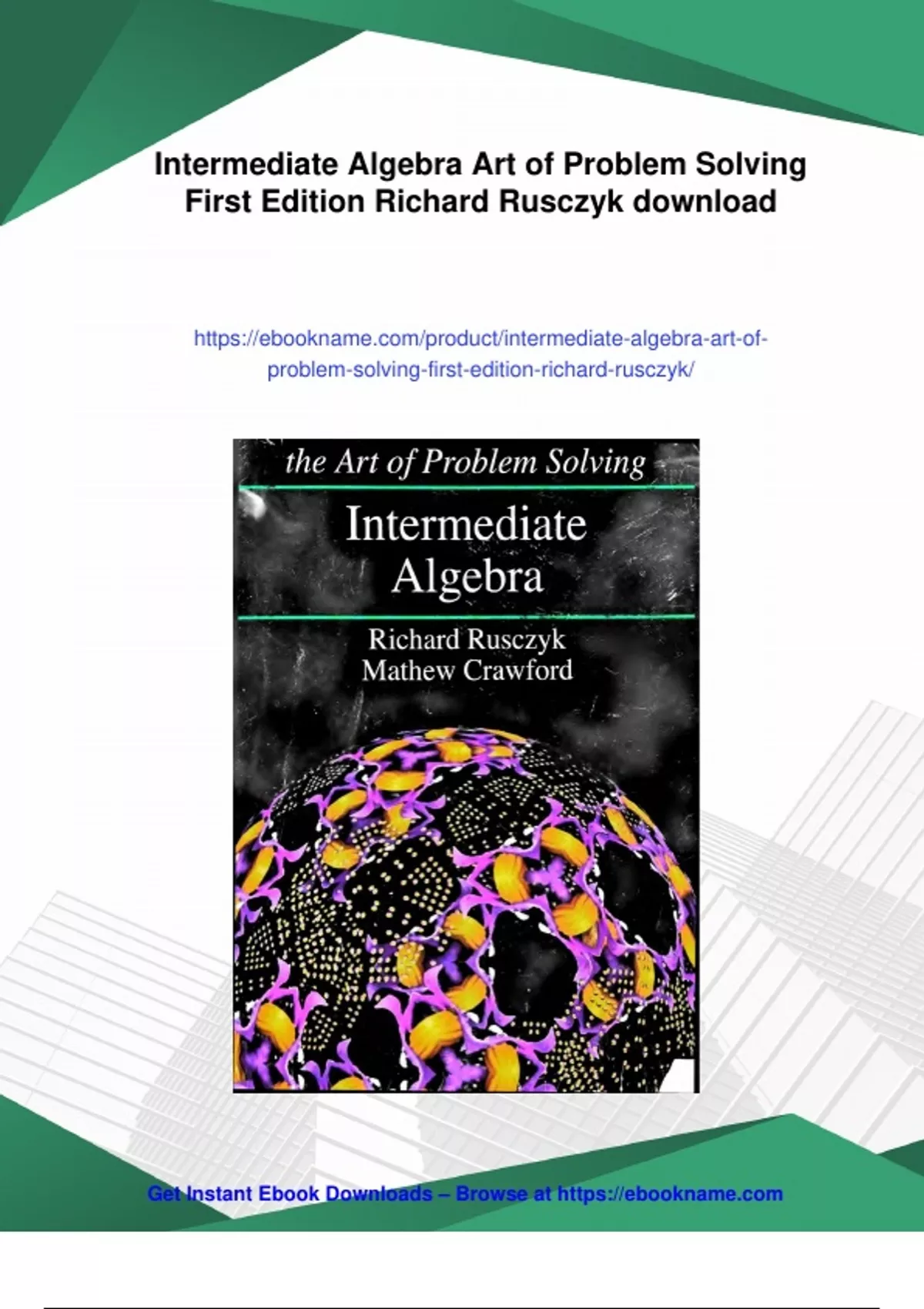 Richard Rusezyk Summary Intermediate Algebra Art of Problem Solving First Edition ...