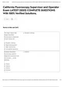 California Fluoroscopy Supervisor and Operator Exam LATEST &lpar;2025&rpar; COMPLETE QUESTIONS With 100&percnt; Verified Solutions&comma;