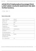 ASVAB PICAT &lpar;Mathematical Knowledge&rpar; EXAM LATEST &lpar;2025&rpar; COMPLETE QUESTIONS With 100&percnt; Verified Solutions&comma;