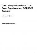 QIHC study UPDATED ACTUAL Exam Questions and CORRECT Answers