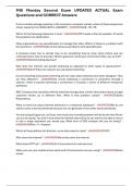 MIS Monday Second Exam UPDATED ACTUAL Exam Questions and CORRECT Answers