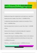 CSFH - Chapter 7 & 10 2025&sol;2026 Exam  Questions and Answers &vert; 100&percnt; Solved