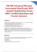 NR 509 &sol; NR509 Advanced Physical Assessment Complete Exam Bundle 2025&sol;2026 &ndash; Midterm &plus; Final with Verified Questions and Correct Answers &vert; Chamberlain