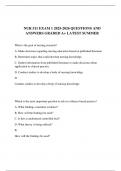 NUR 511 EXAM 1 2025-2026 QUESTIONS AND ANSWERS GRADED A&plus; LATEST SUMMER