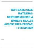 TEST BANK&colon; OLDS&rsquo;  MATERNALNEWBORNNURSING &  WOMEN&rsquo;S HEALTH  ACROSSTHE LIFESPAN&comma;  11TH EDITION