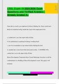 LEGL Exam 19 2025&sol;2026 Exam  Questions and Verified Answers &vert;  Already Graded A&plus;
