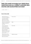 Skills USA health knowledge bowl &lpar;2025&rpar; EXAM QUESTIONS AND ALL CORRECT ANSWERS 100&percnt; SOLVED AND GUARANTEED SUCCESS&excl;&excl;