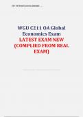 WGU C211 OA Global Economics Exam LATEST EXAM NEW &lpar;COMPLIED FROM REAL EXAM&rpar; 