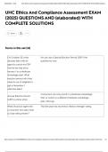 UHC Ethics And Compliance Assessment EXAM &lpar;2025&rpar; QUESTIONS AND &lpar;elaborated&rpar; WITH COMPLETE SOLUTIONS