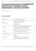 Nursing Jurisprudence Exam COMPREHENSIVE QUESTIONS AND VERIFIED ANSWERS 2025&lpar;GRADED A&plus;&rpar; DETAILED ANSWERS&excl;&excl;