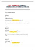 Nail Technician Exam 2025 &ndash; Questions and Correct Solutions&period;
